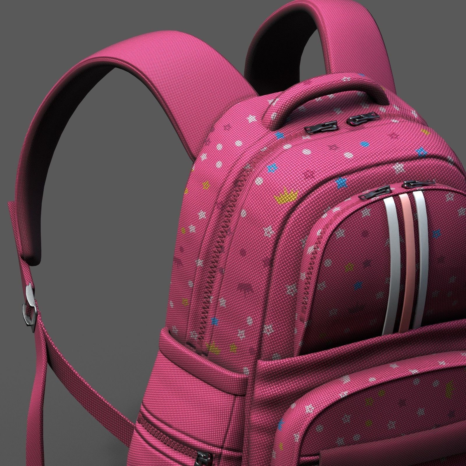 Backpack Camping Generic Color 3d model Generic  Low-poly 3D model_5