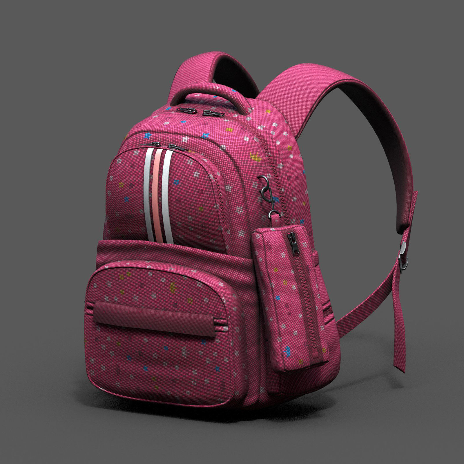 Backpack Camping Generic Color 3d model Generic  Low-poly 3D model_1