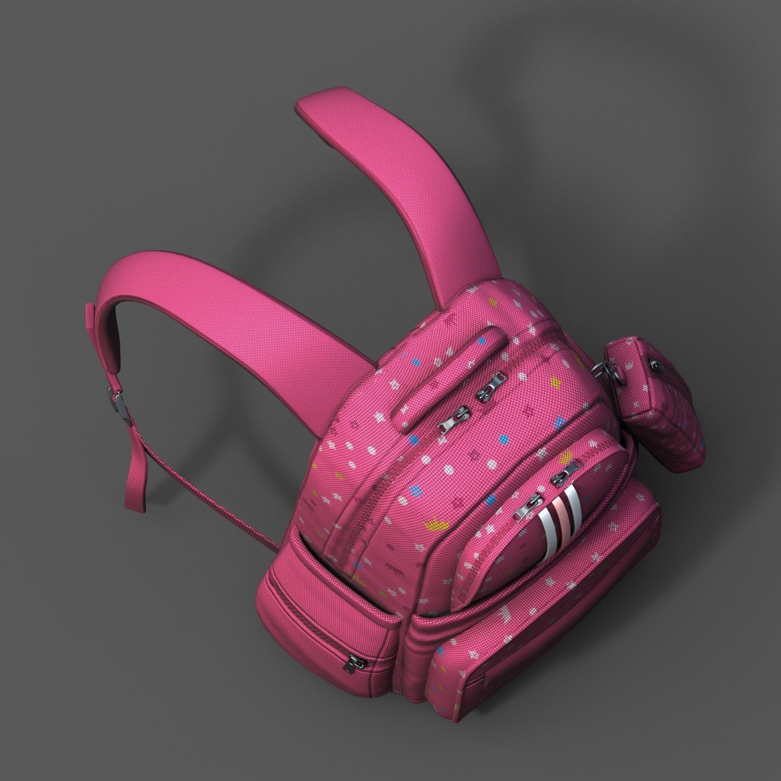 Backpack Camping Generic Color 3d model Generic  Low-poly 3D model_8