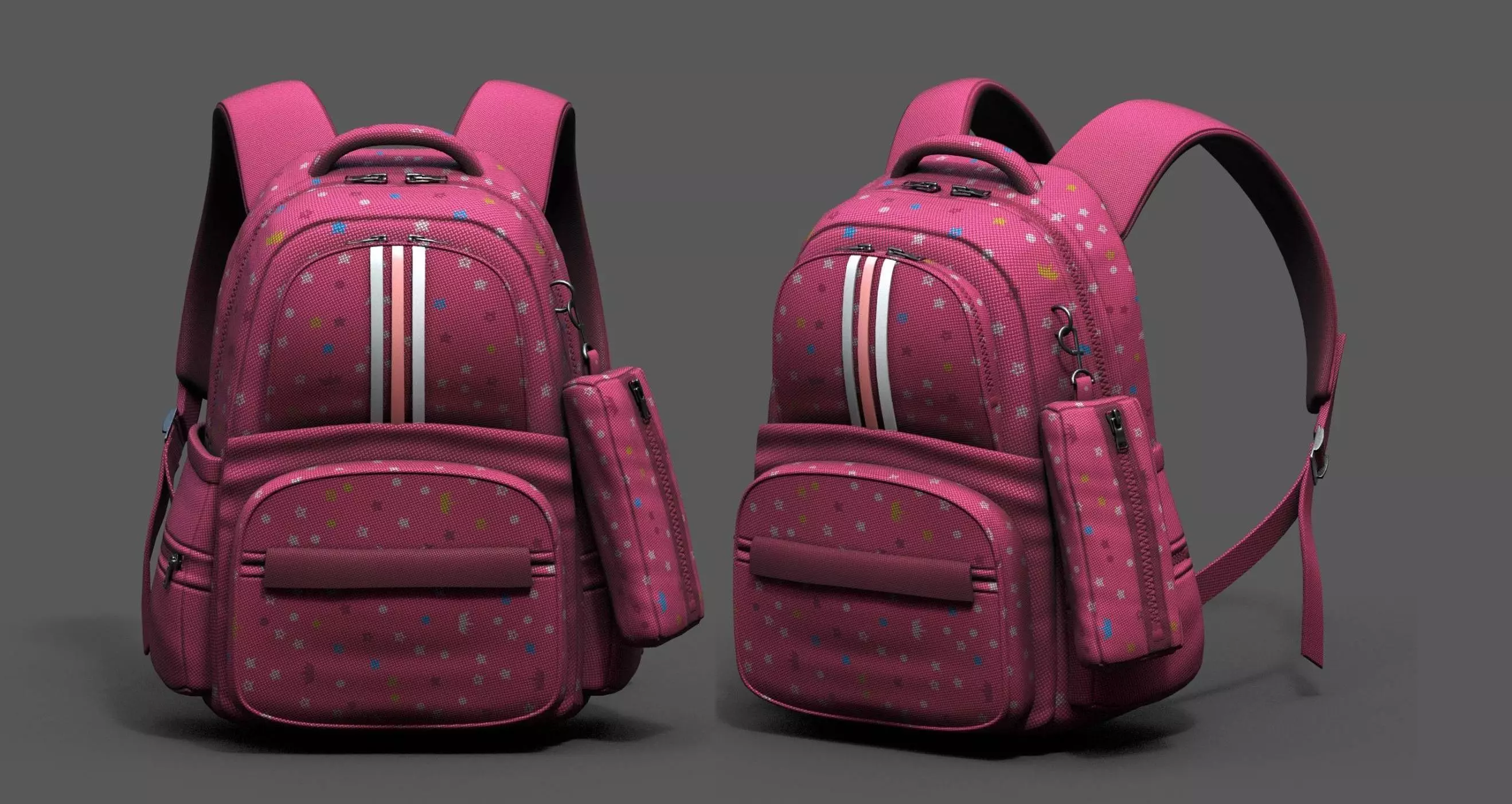 Backpack Camping Generic Color 3d model Generic  Low-poly 3D model_0