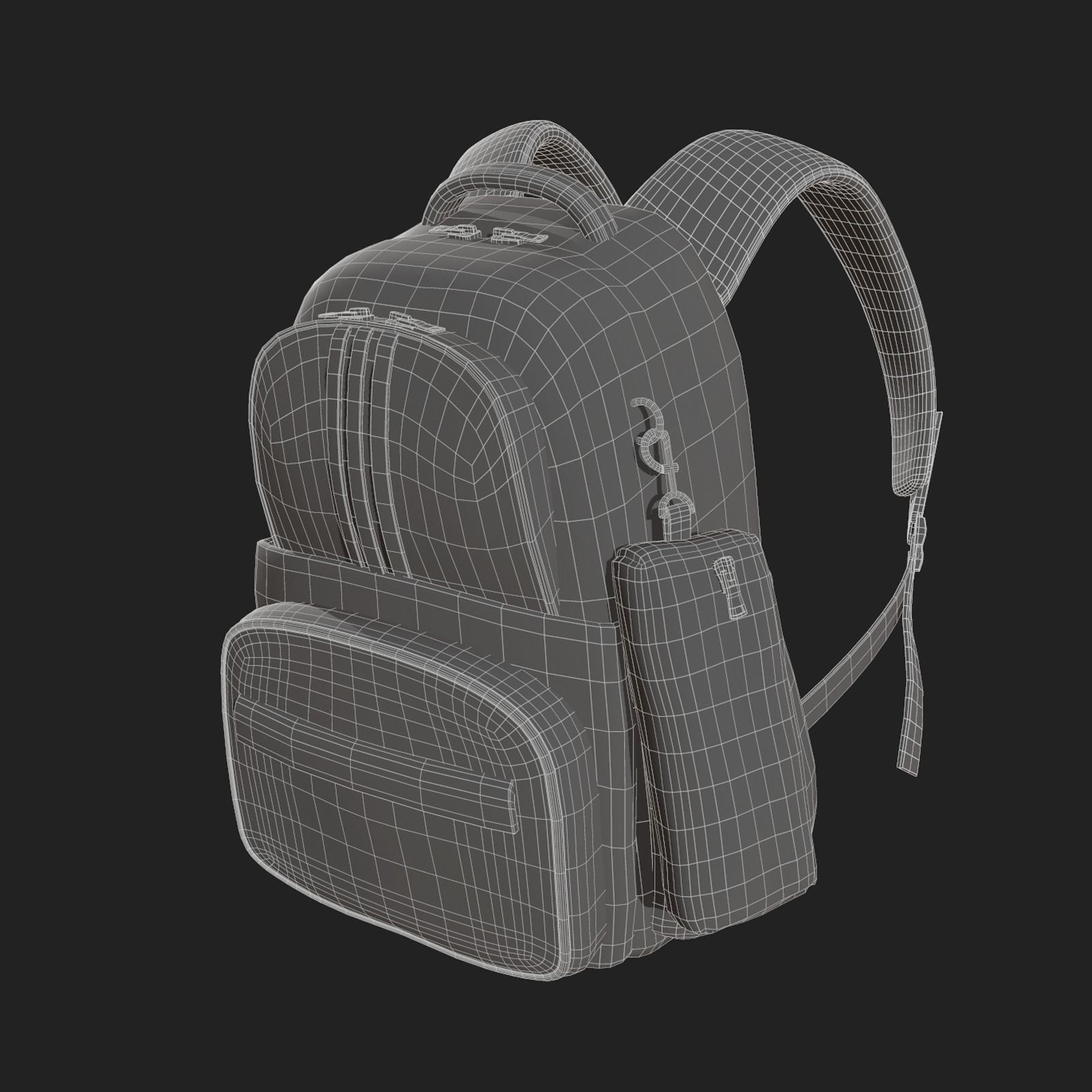 Backpack Camping Generic Color 3d model Generic  Low-poly 3D model_12