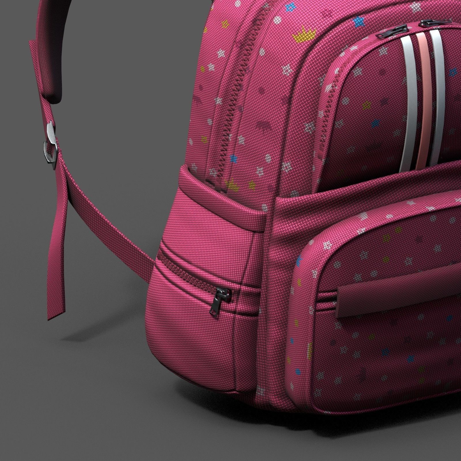 Backpack Camping Generic Color 3d model Generic  Low-poly 3D model_10