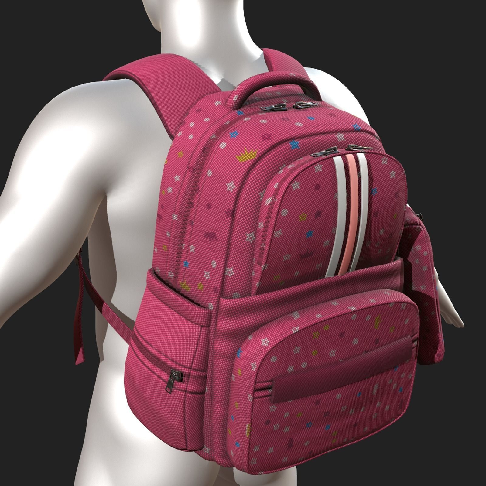 Backpack Camping Generic Color 3d model Generic  Low-poly 3D model_4