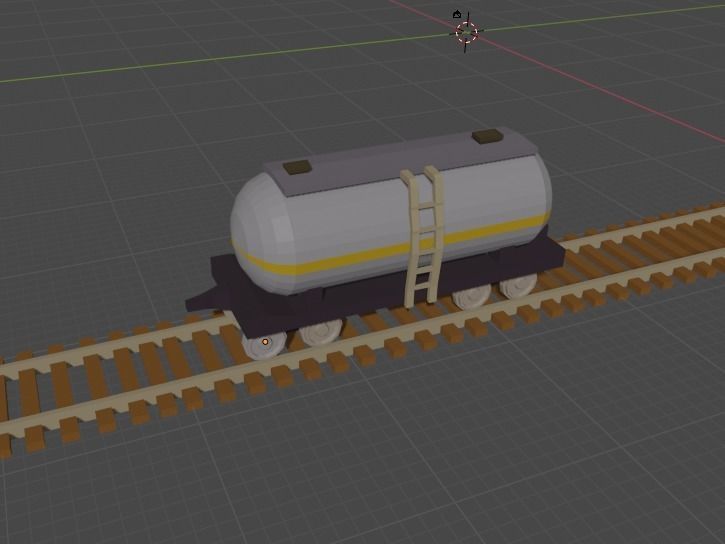 Low Poly Cargo Train Low-poly 3D model_6