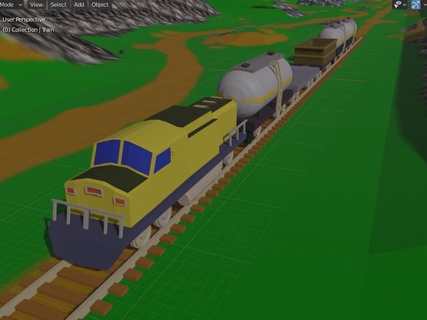 Low Poly Cargo Train Low-poly 3D model_14