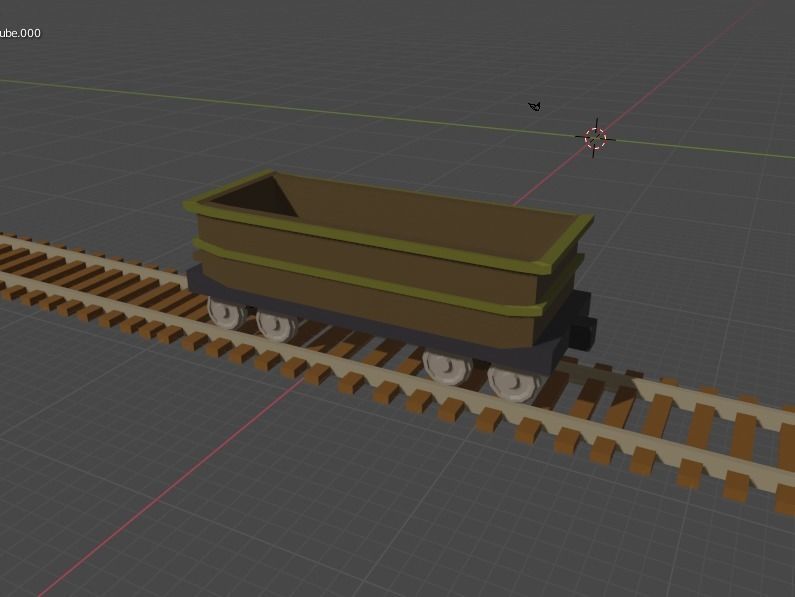 Low Poly Cargo Train Low-poly 3D model_7