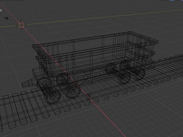 Low Poly Cargo Train Low-poly 3D model_9