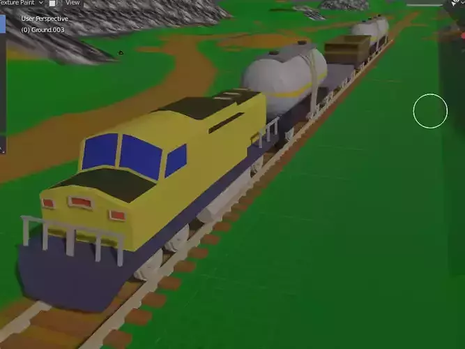 Low Poly Cargo Train Low-poly 3D model