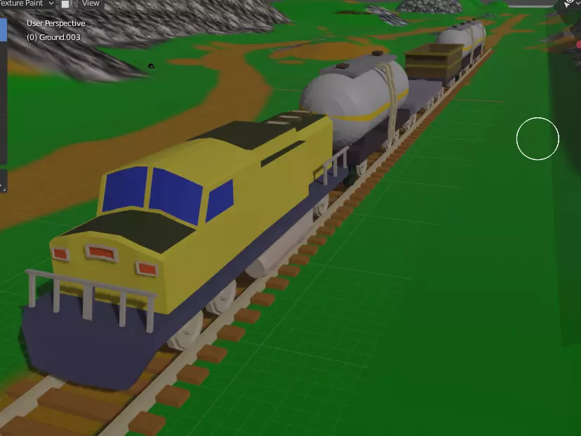 Low Poly Cargo Train Low-poly 3D model_0