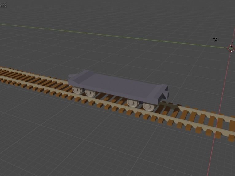 Low Poly Cargo Train Low-poly 3D model_10