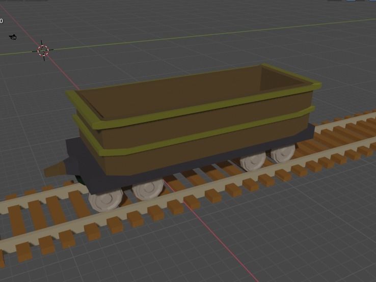 Low Poly Cargo Train Low-poly 3D model_8