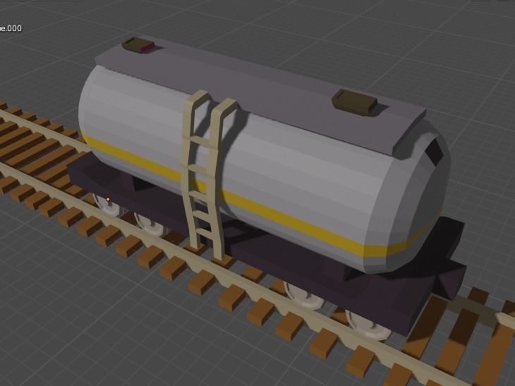 Low Poly Cargo Train Low-poly 3D model_5