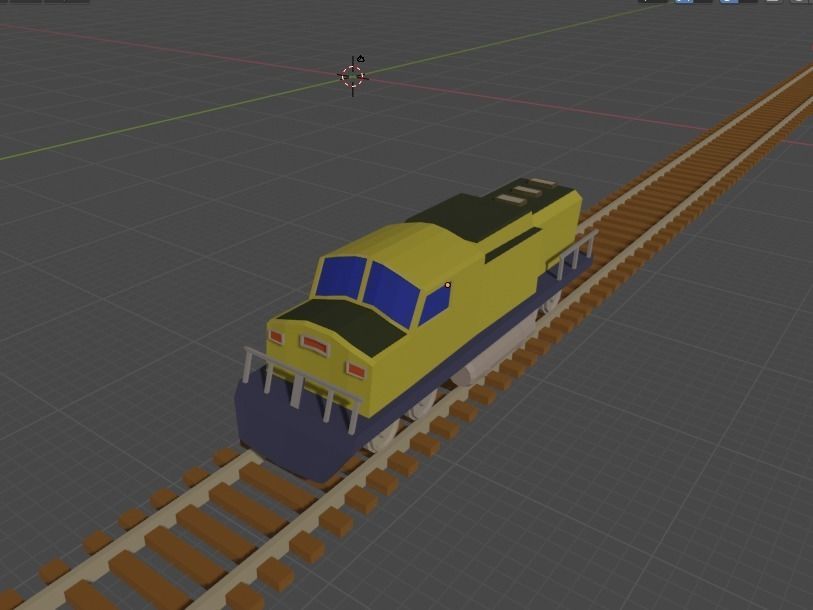 Low Poly Cargo Train Low-poly 3D model_2