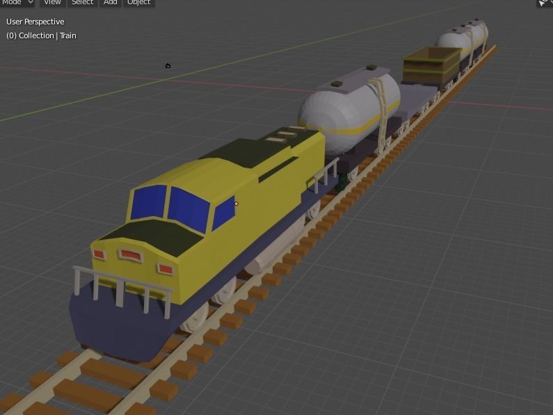 Low Poly Cargo Train Low-poly 3D model_13