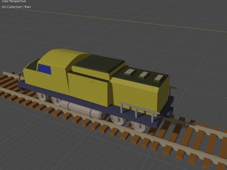 Low Poly Cargo Train Low-poly 3D model_3