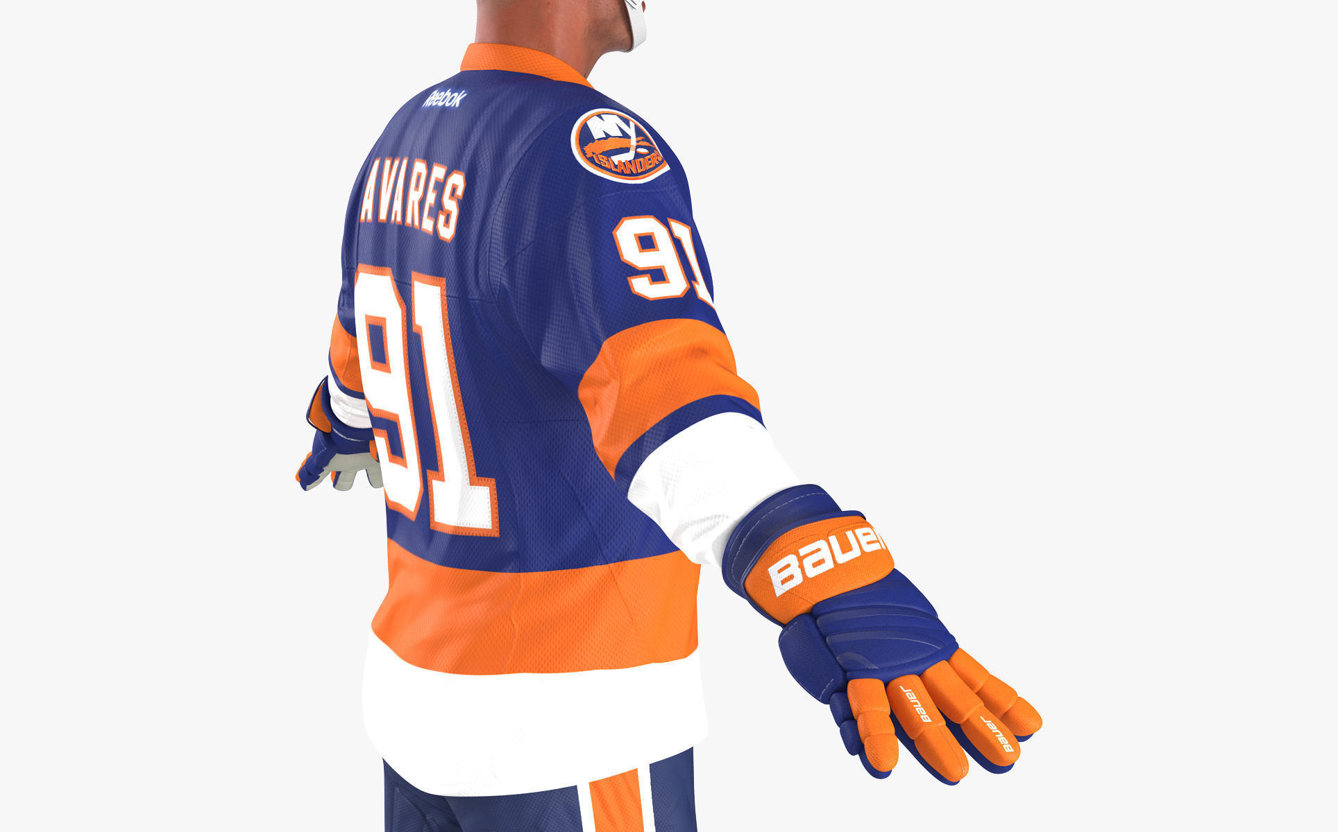 Hockey Player Islanders Rigged for Cinema 4D 3D model_19