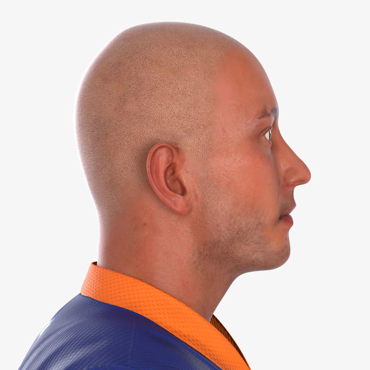 Hockey Player Islanders Rigged for Cinema 4D 3D model_32