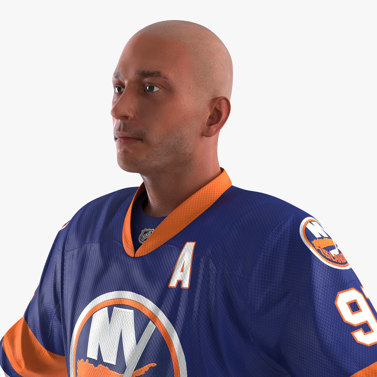 Hockey Player Islanders Rigged for Cinema 4D 3D model_30