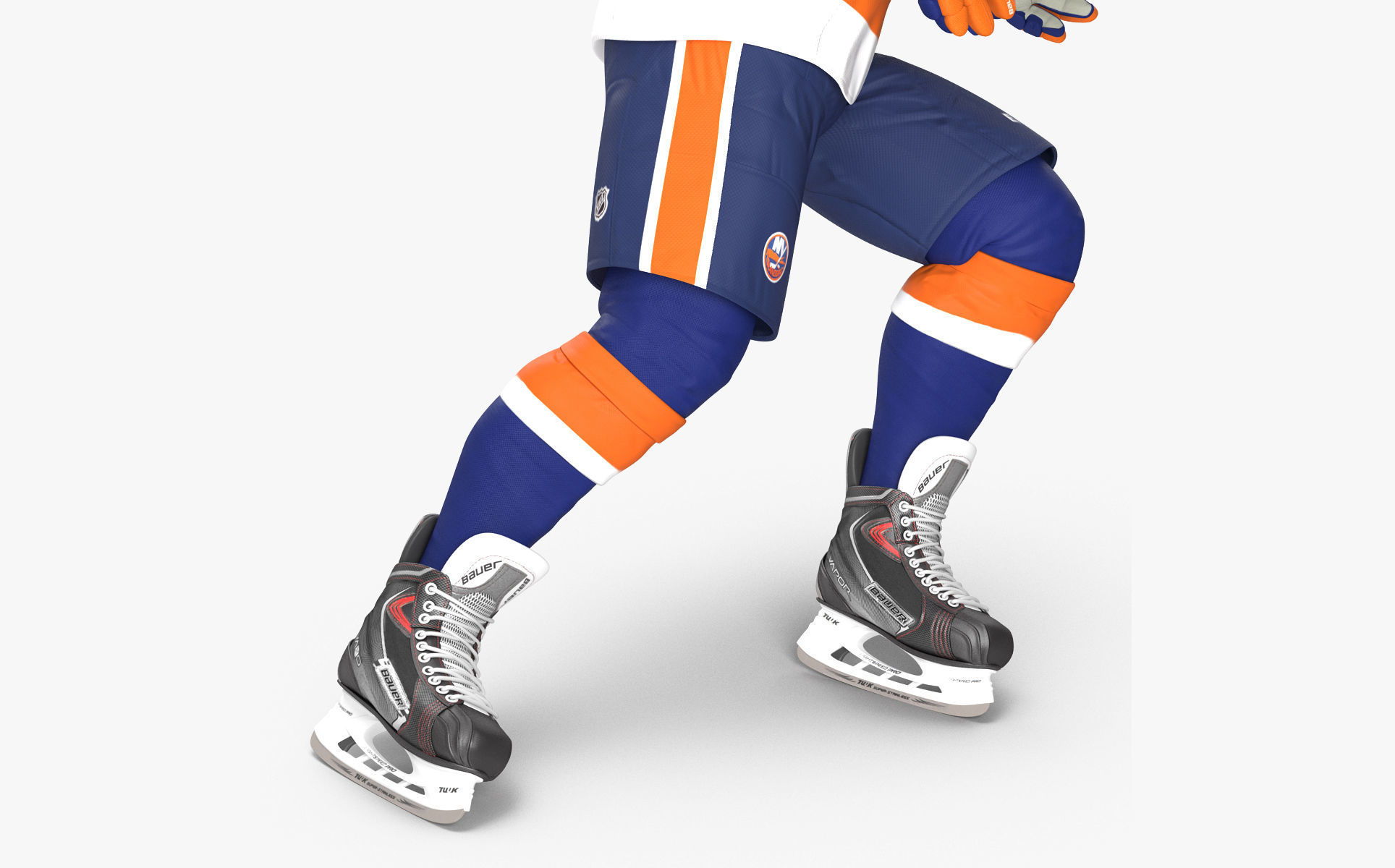 Hockey Player Islanders Rigged for Cinema 4D 3D model_11