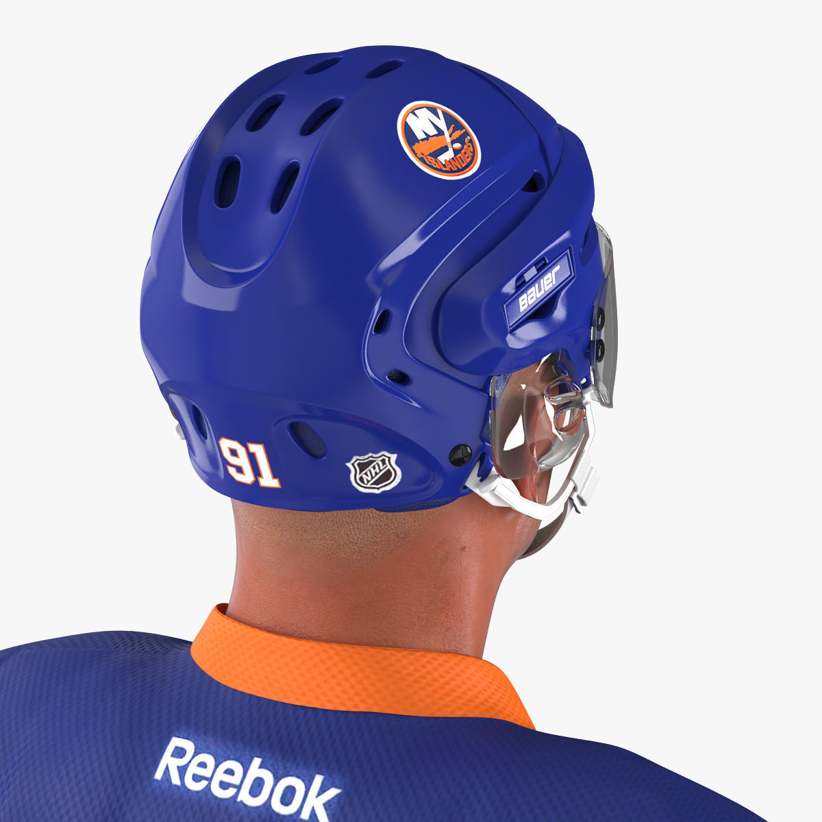 Hockey Player Islanders Rigged for Cinema 4D 3D model_36