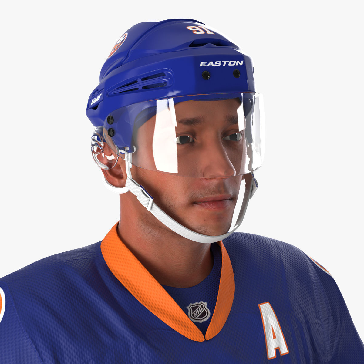 Hockey Player Islanders Rigged for Cinema 4D 3D model_34
