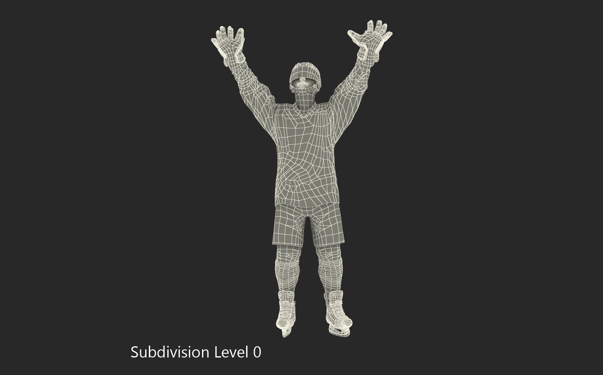 Hockey Player Islanders Rigged for Cinema 4D 3D model_44