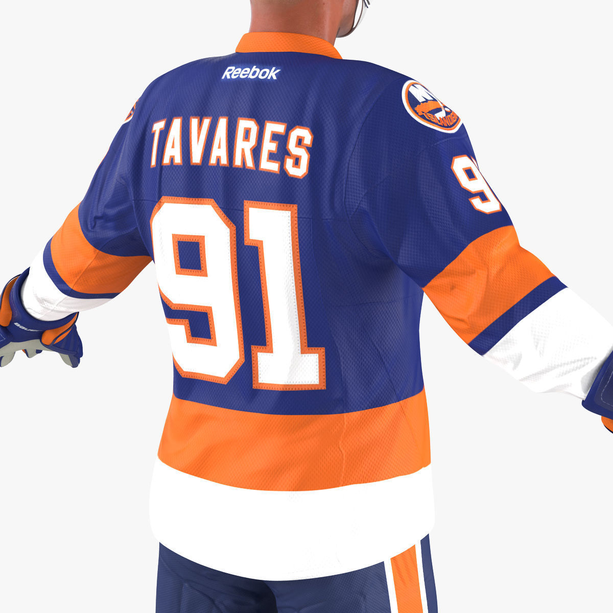 Hockey Player Islanders Rigged for Cinema 4D 3D model_24