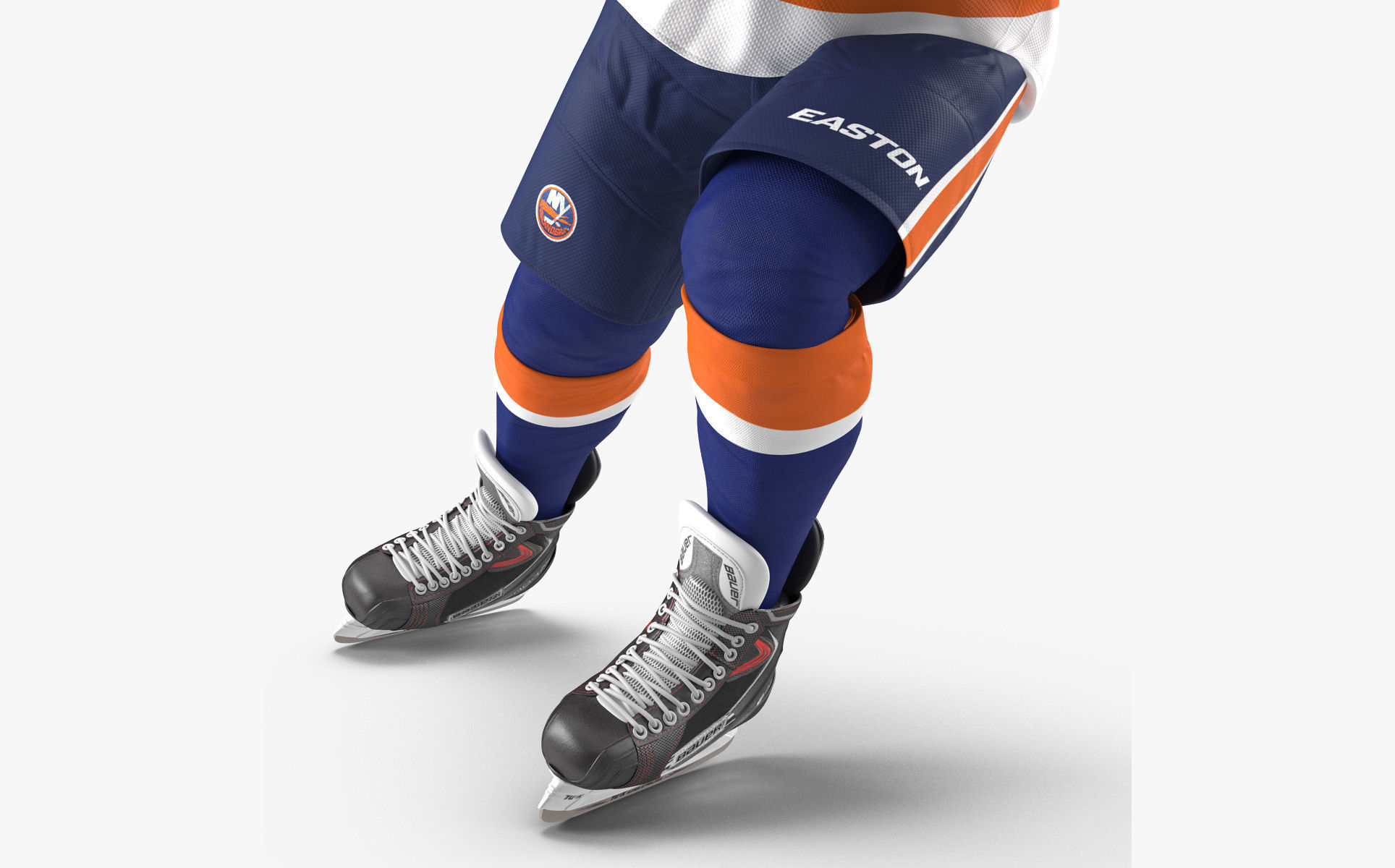 Hockey Player Islanders Rigged for Cinema 4D 3D model_12