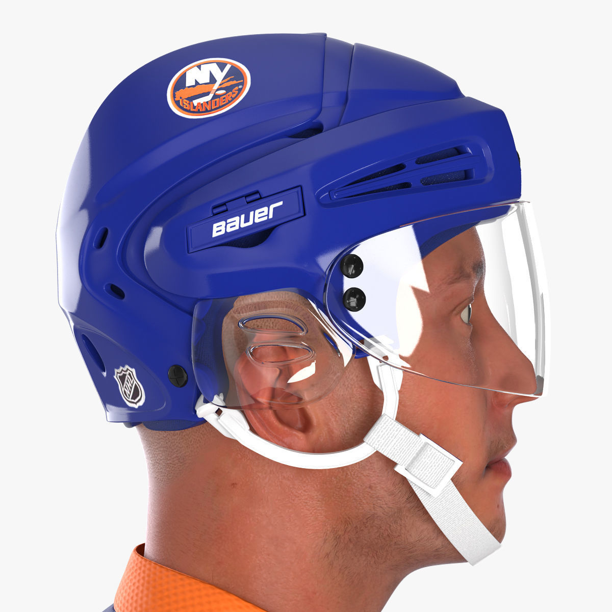 Hockey Player Islanders Rigged for Cinema 4D 3D model_31