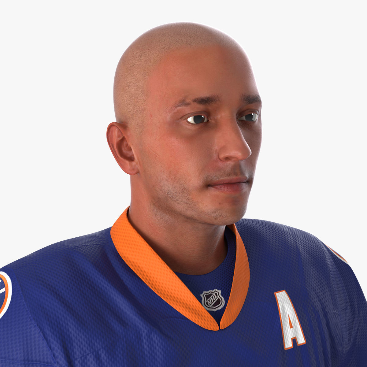 Hockey Player Islanders Rigged for Cinema 4D 3D model_35