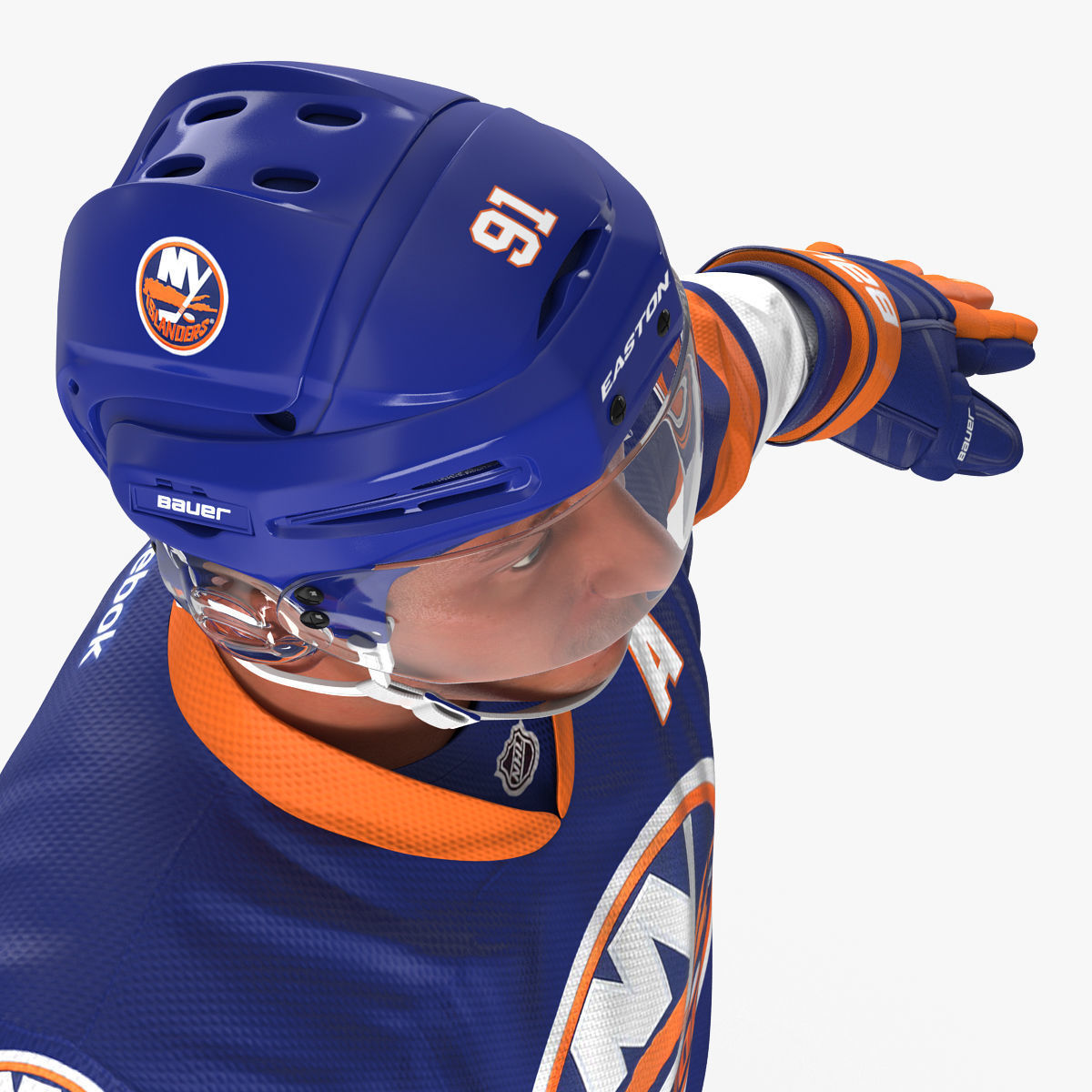 Hockey Player Islanders Rigged for Cinema 4D 3D model_28