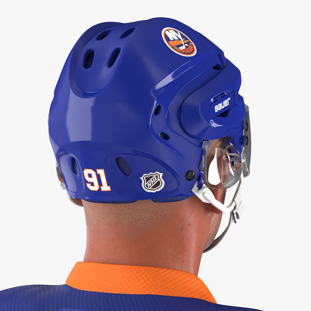 Hockey Player Islanders Rigged for Cinema 4D 3D model_33