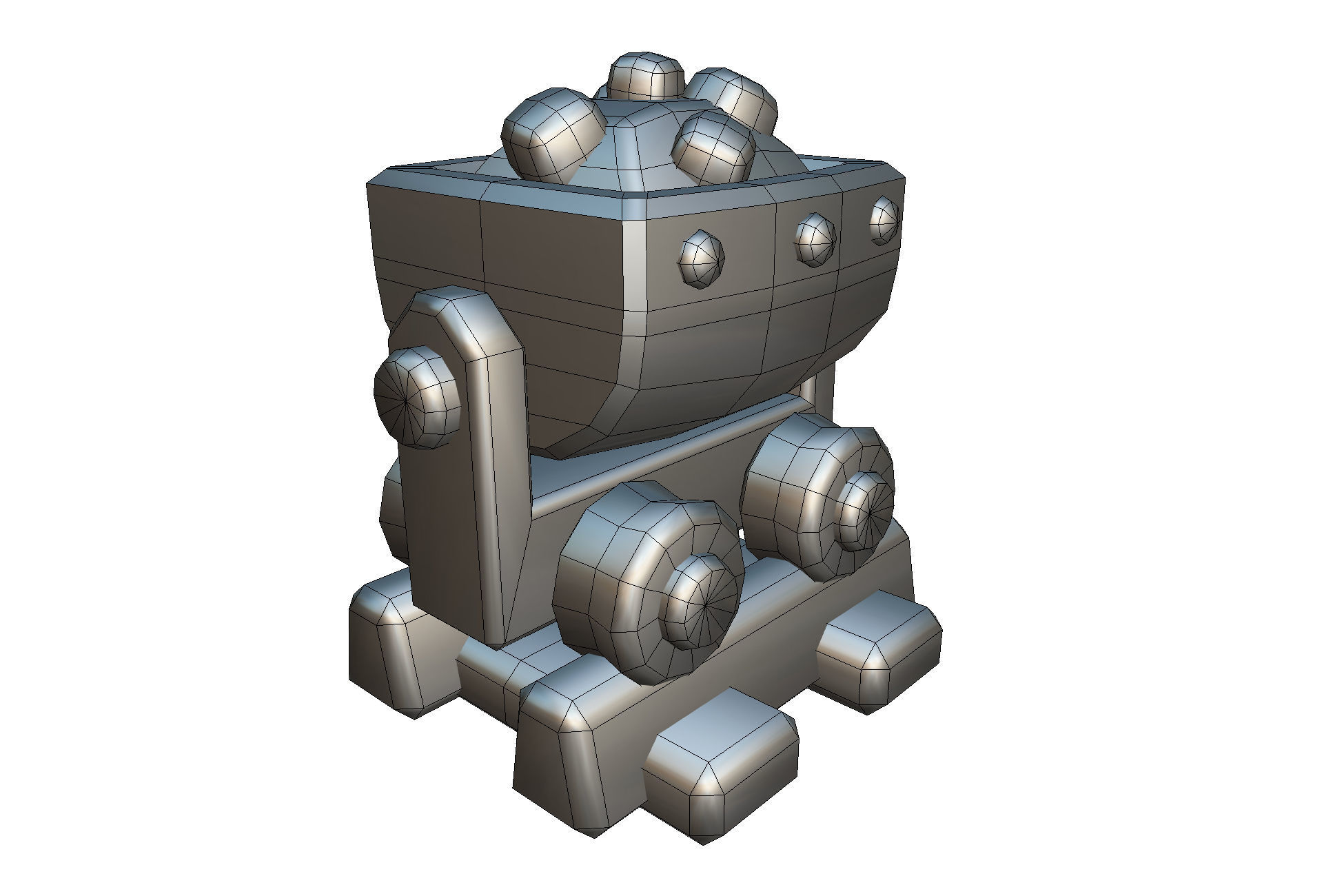 Cube World Mine Rail System - Proto Series Low-poly 3D model_4