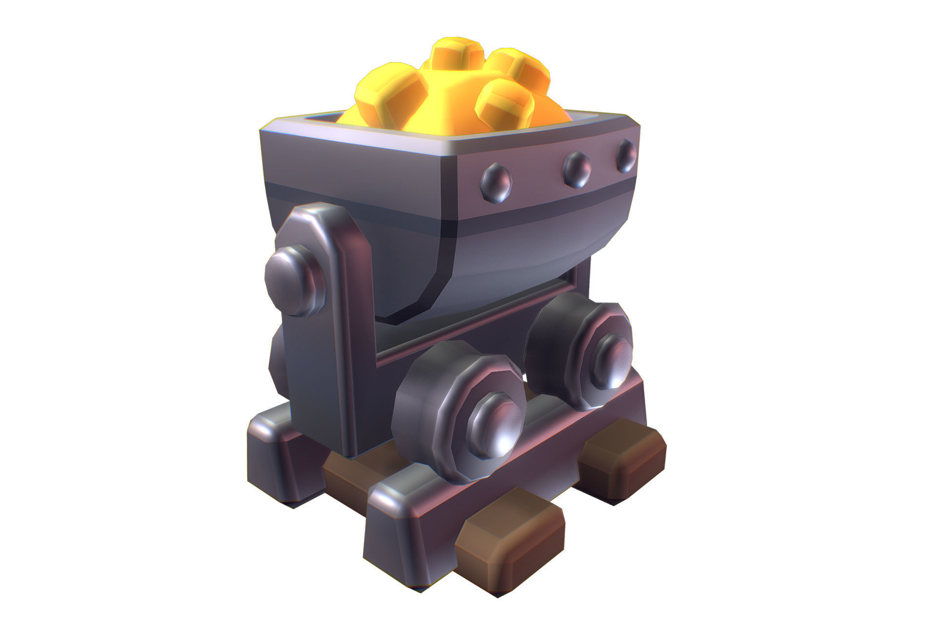 Cube World Mine Rail System - Proto Series Low-poly 3D model_3