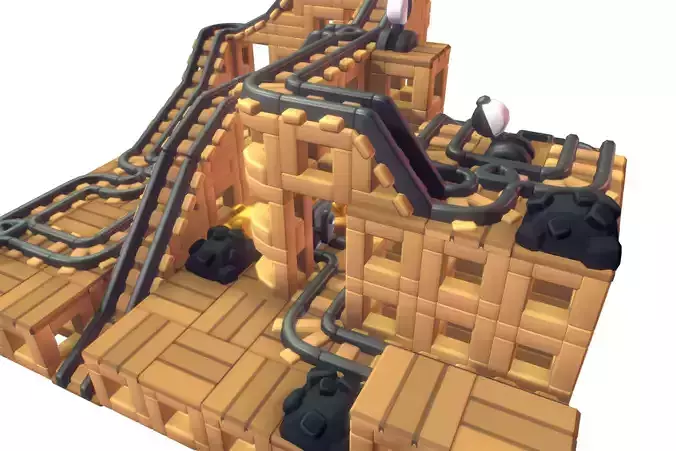 Cube World Mine Rail System  - Proto Series