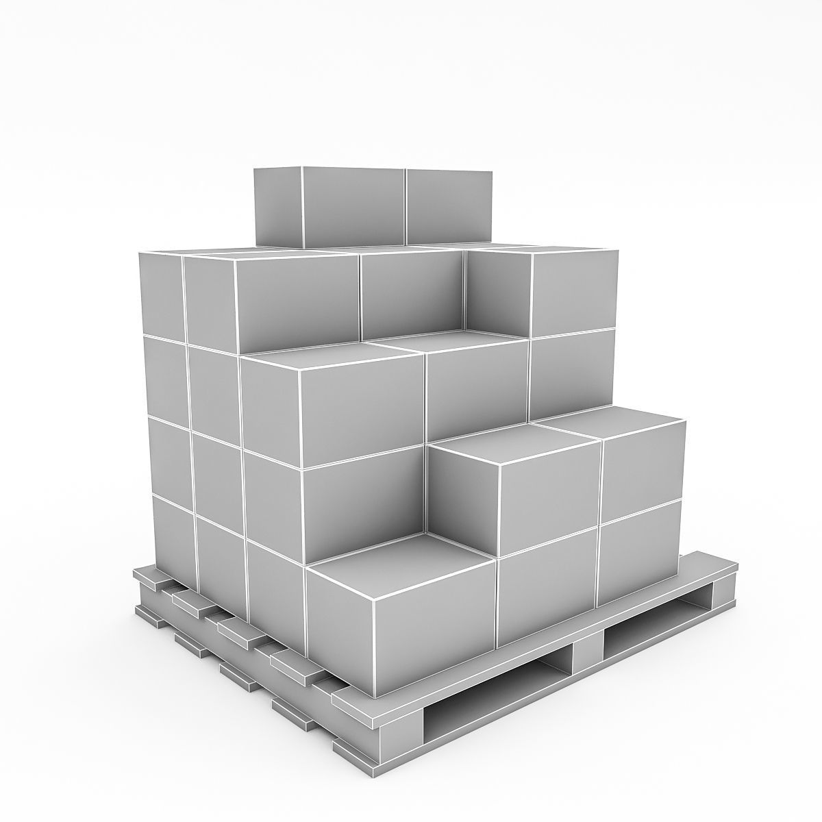 3D Warehouse Box Model 2 Low-poly 3D model_3