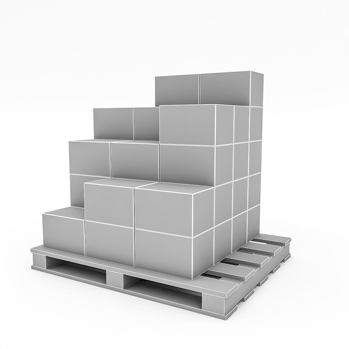 3D Warehouse Box Model 2 Low-poly 3D model_1