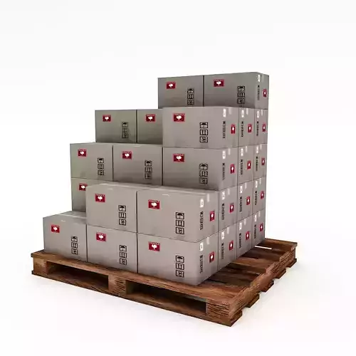3D Warehouse Box Model 2 Low-poly 3D model