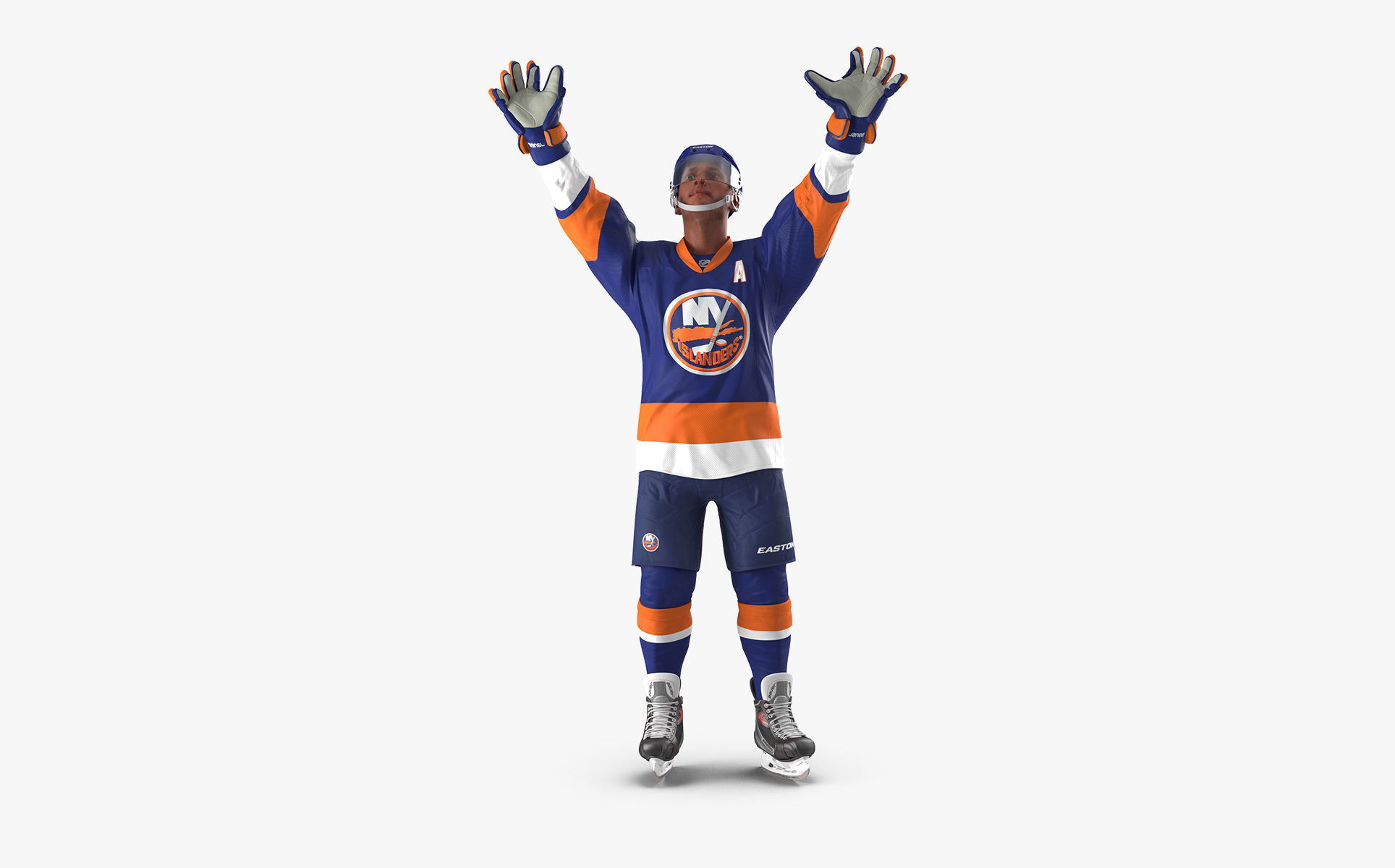 Hockey Player Islanders Rigged for Maya 3D model_1