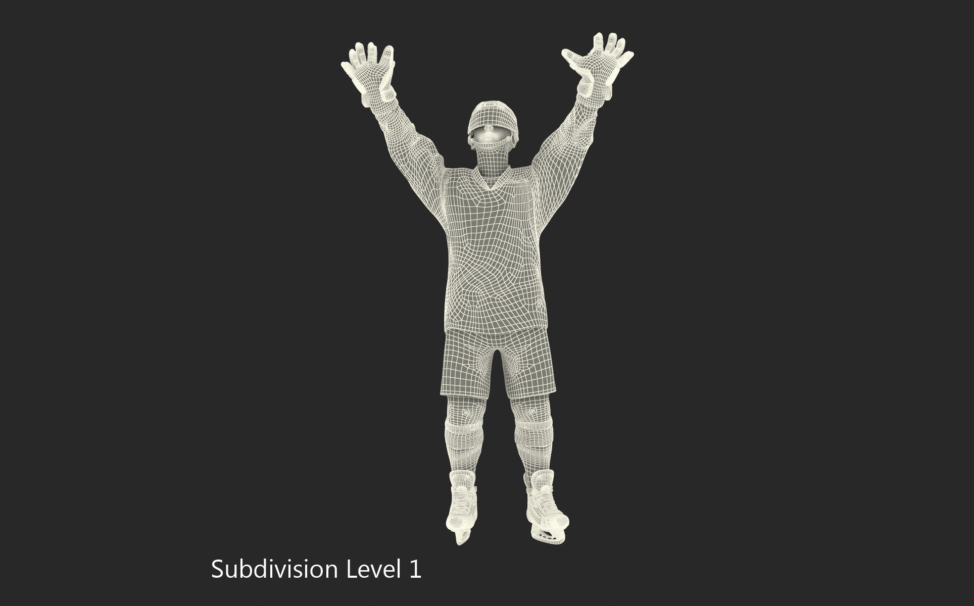 Hockey Player Islanders Rigged for Maya 3D model_47