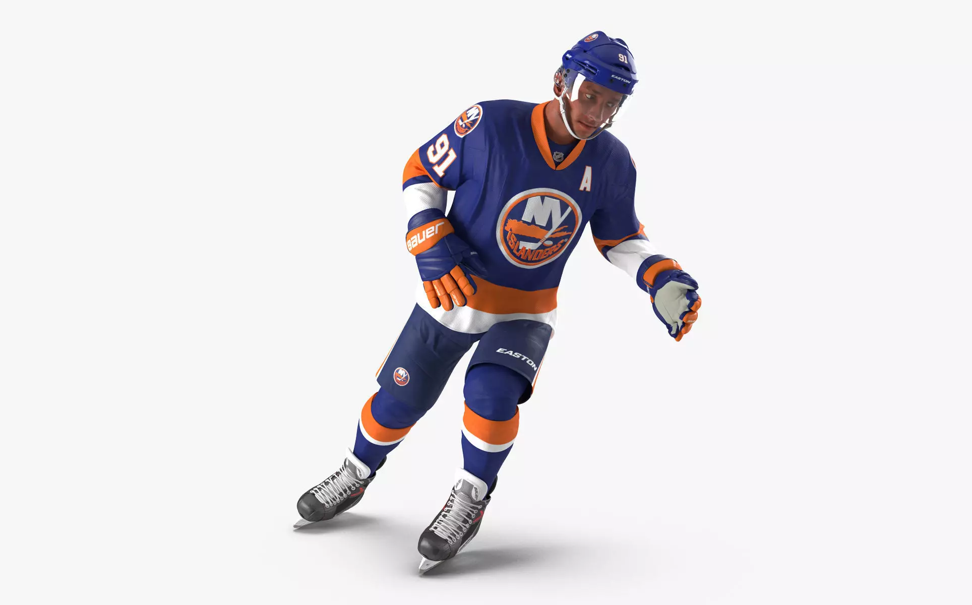 Hockey Player Islanders Rigged for Maya 3D model_0