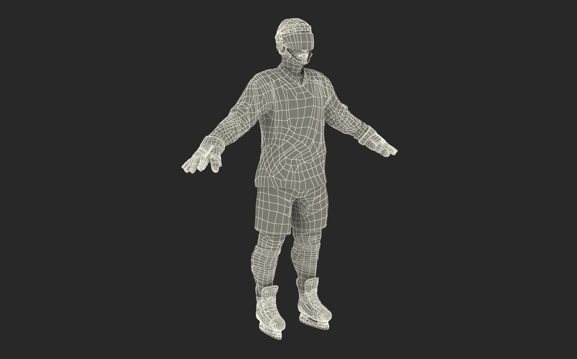 Hockey Player Islanders Rigged for Maya 3D model_51