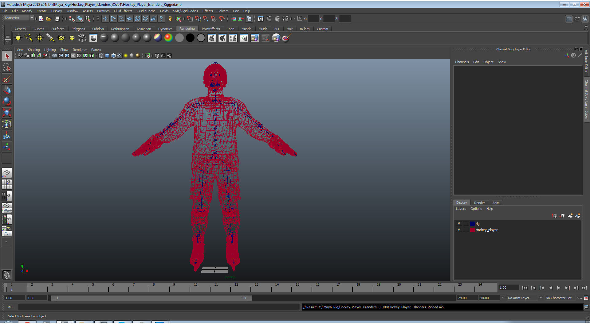 Hockey Player Islanders Rigged for Maya 3D model_43