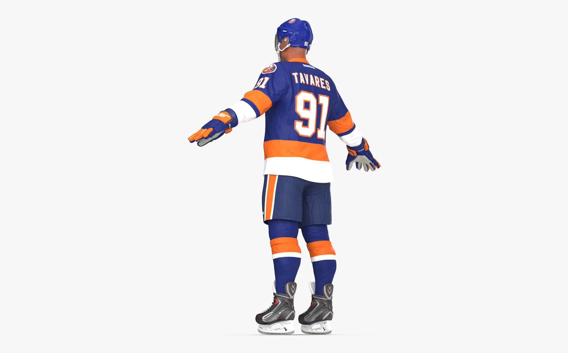 Hockey Player Islanders Rigged for Maya 3D model_7