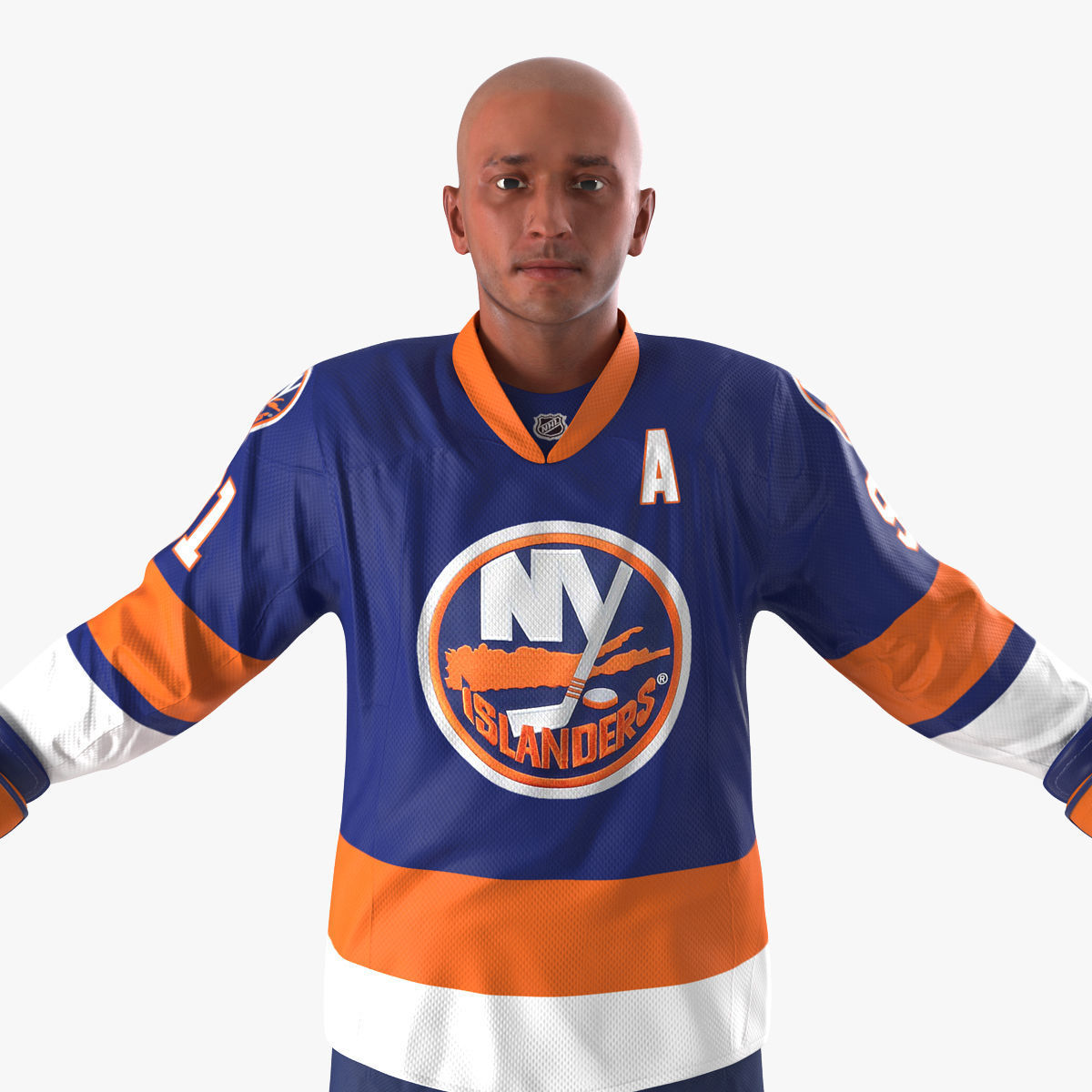 Hockey Player Islanders Rigged for Maya 3D model_18