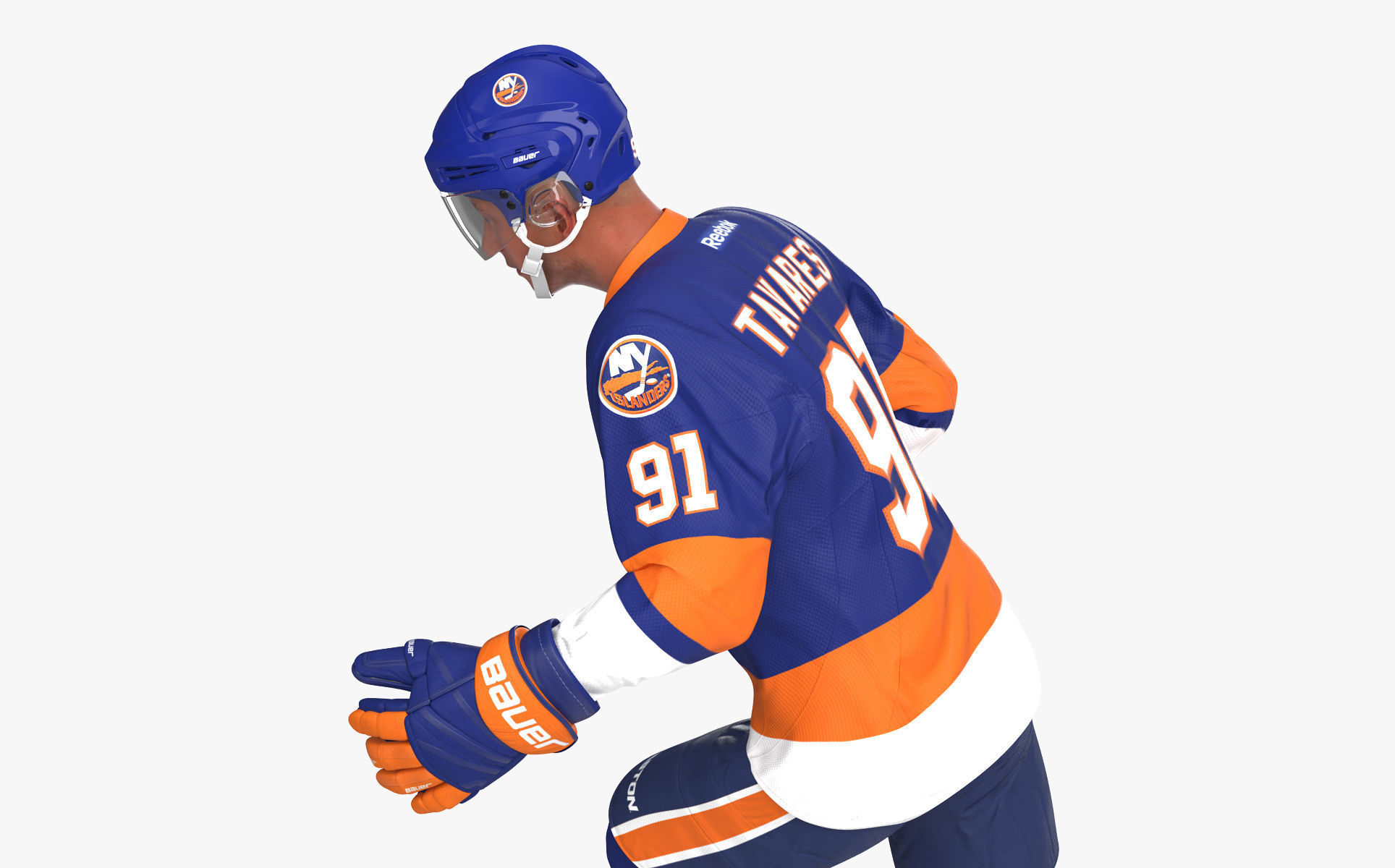 Hockey Player Islanders Rigged for Maya 3D model_11
