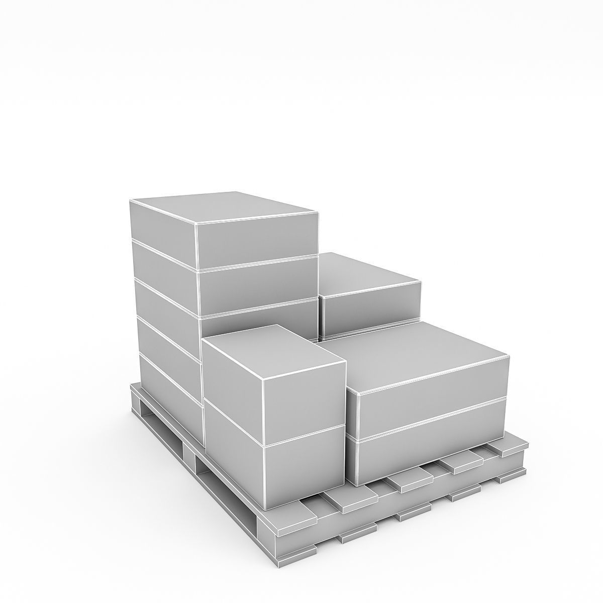 3D Warehouse Box Model 3 Low-poly 3D model_3