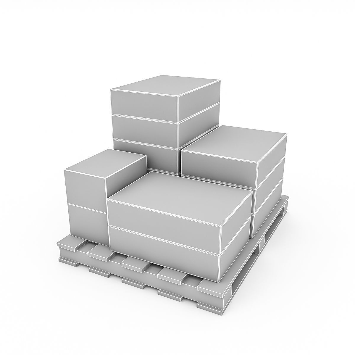 3D Warehouse Box Model 3 Low-poly 3D model_1