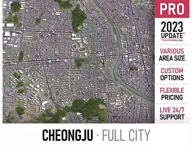 Cheongju Low-poly 3D model
