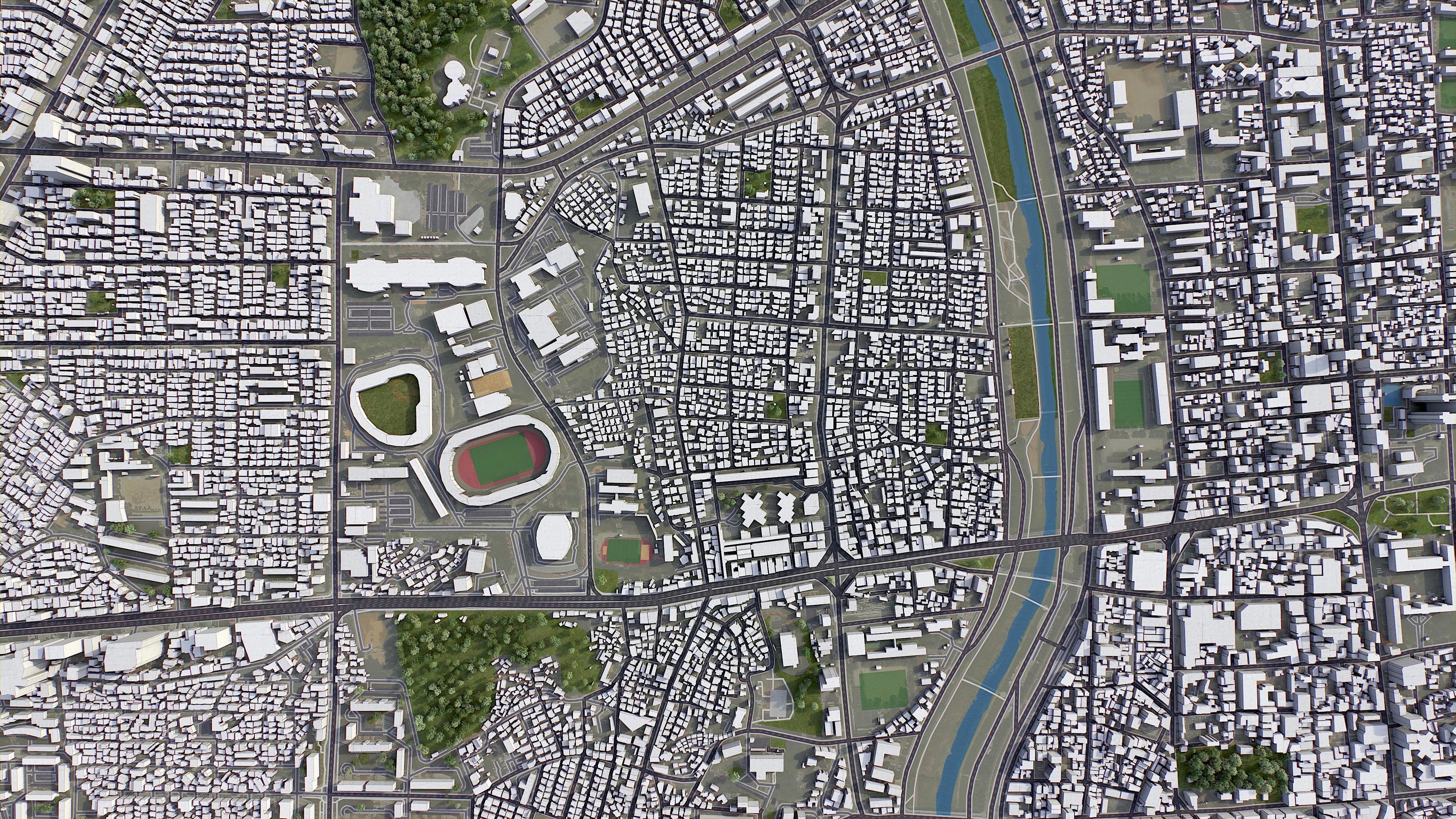 Cheongju Low-poly 3D model_7